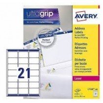 Avery L7160-100 Address Labels, 63.5x38.1mm, 21 Labels/Sheet, 100 Sheets/Pack