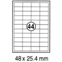 xel-lent 44 labels/sheet, straight corners, 48 x 25.4 mm, 100sheets/pack