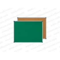 Double Sided Felt/Cork Pin Board, 120 x 180 cm, Green/Cork