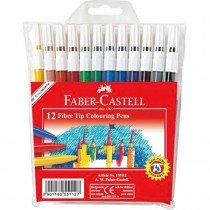 Faber Castell FCIN155112 Fibre Tip Color Pen, Assorted (Pack of 12)