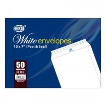 FIS White Envelope - Peel & Seal, 10 x 7", (Pack of 50)