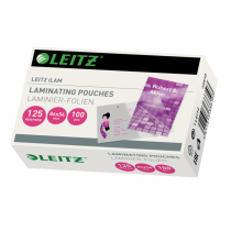 Leitz iLAM Hot Laminating Pouches  54 x 86 mm  125 microns 100 Sheets